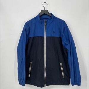 Disney Parks Mens Track Jacket Windbreaker Blue Black Colorblock Zip Up Pockets